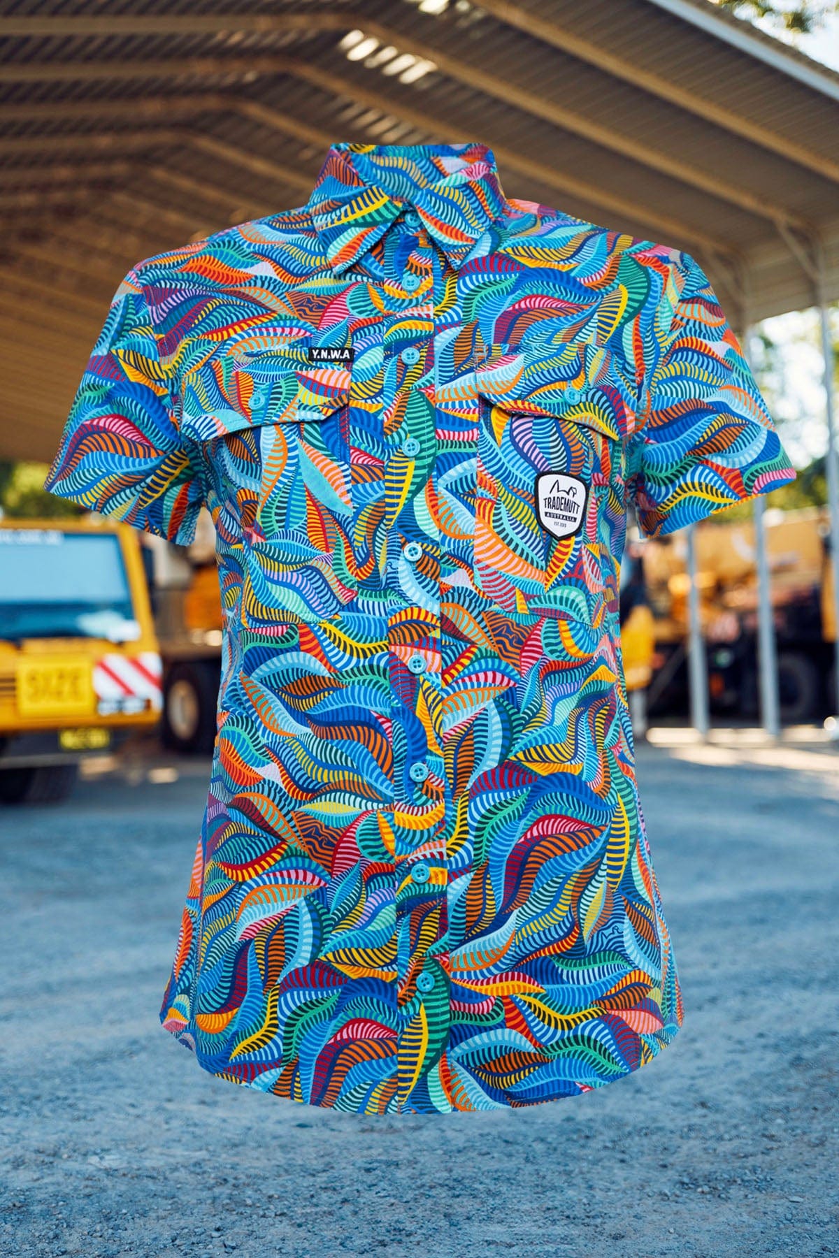 Women's Snazzy Full Button Short Sleeve Work Shirt - Image 2