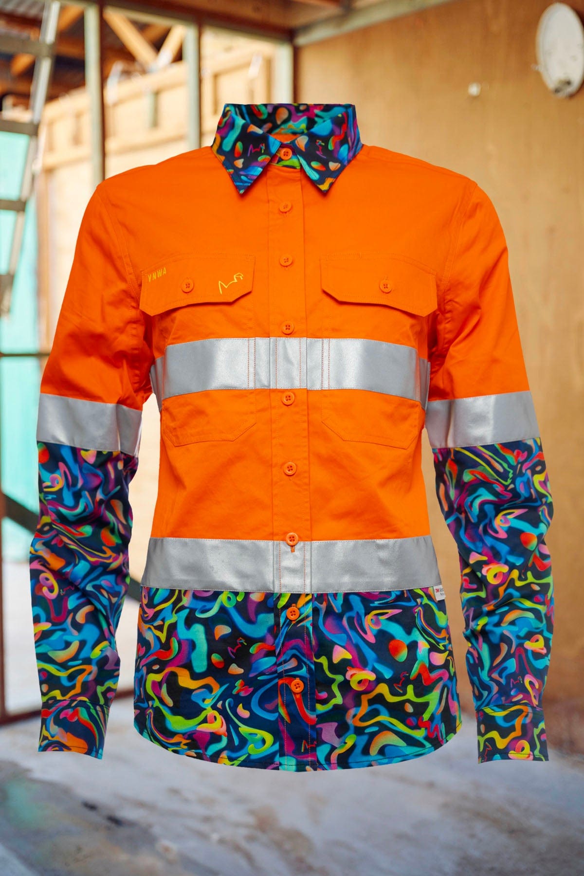 Women's Pearler Orange Day/Night Hi Vis 2.0 Full Button Work Shirt - Image 2