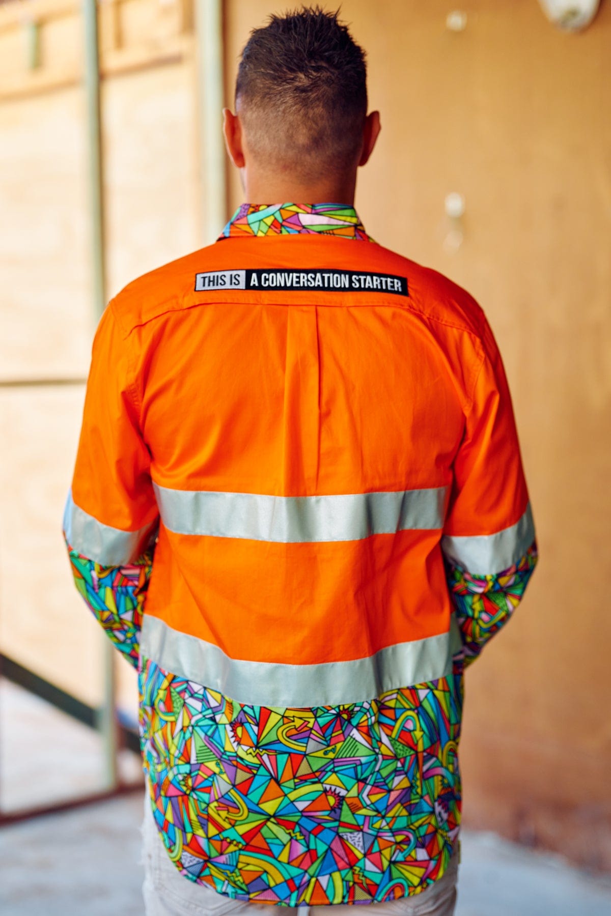 Men's Bonza Orange Day/Night Hi Vis 2.0 Full Button Work Shirt - Image 4