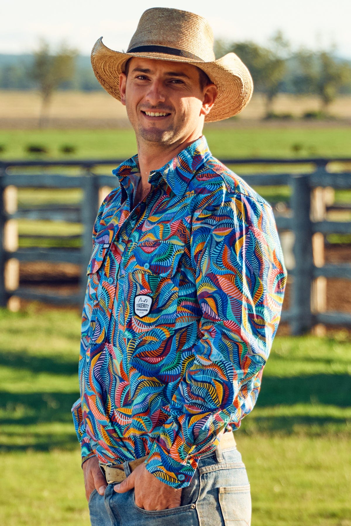 Men's Snazzy Half Button Long Sleeve Work Shirt - Image 3