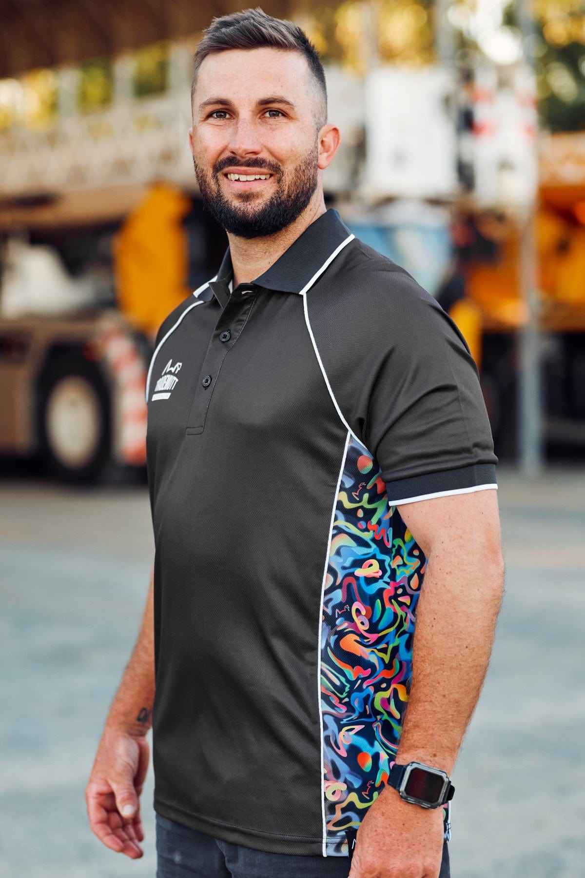 Unisex Charcoal Pearler Polo - Image 3