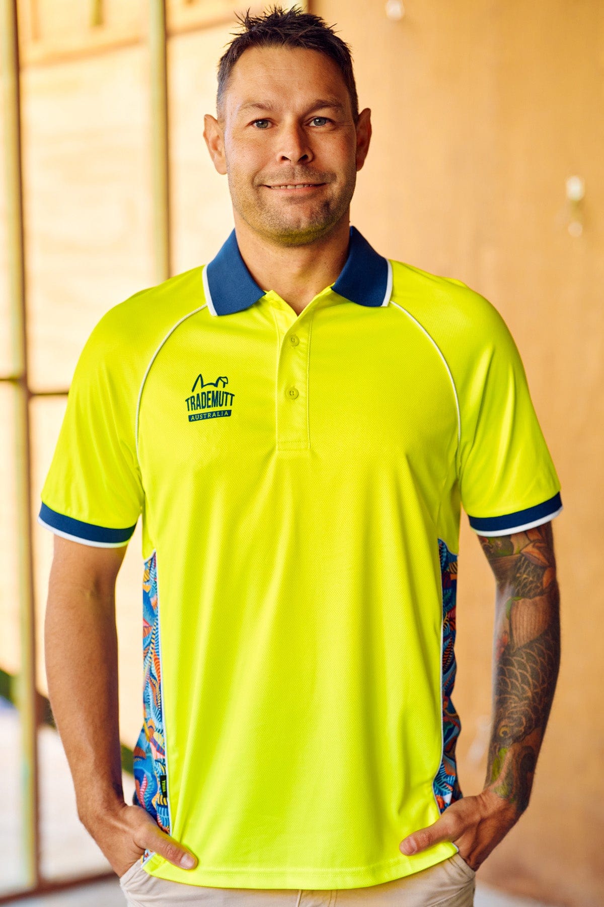 Unisex Yellow Snazzy Polo - Image 3
