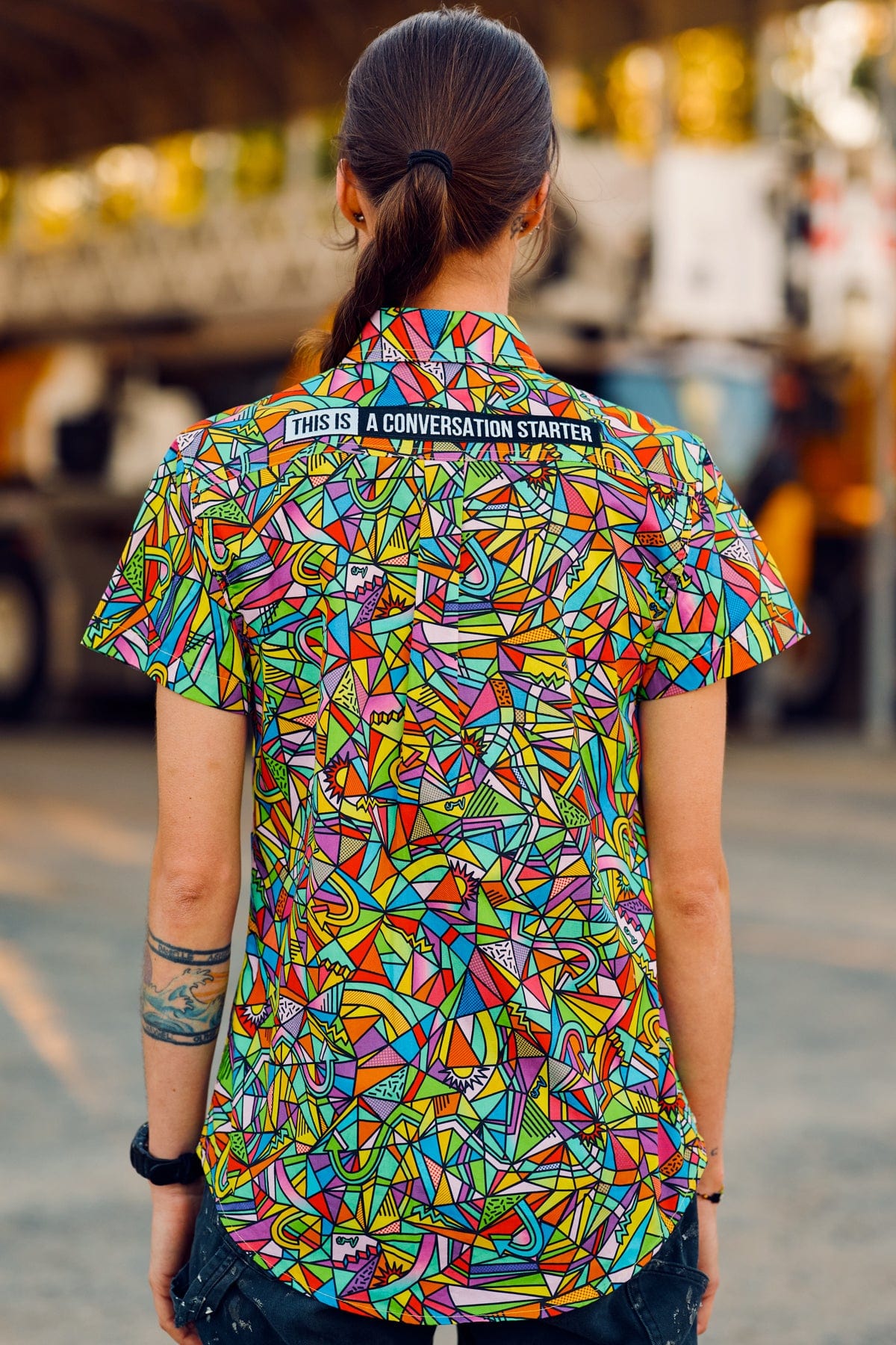 Women's Bonza Full Button Short Sleeve Work Shirt - Image 4