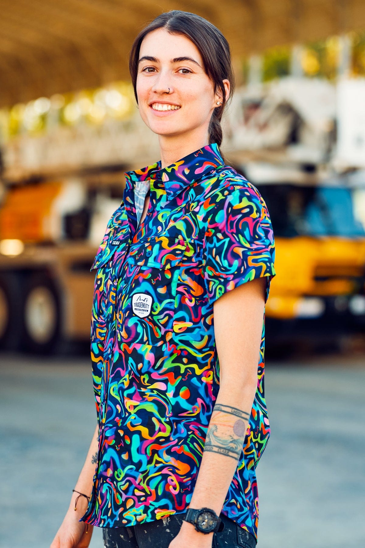 Women's Pearler Full Button Short Sleeve Work Shirt - Image 2