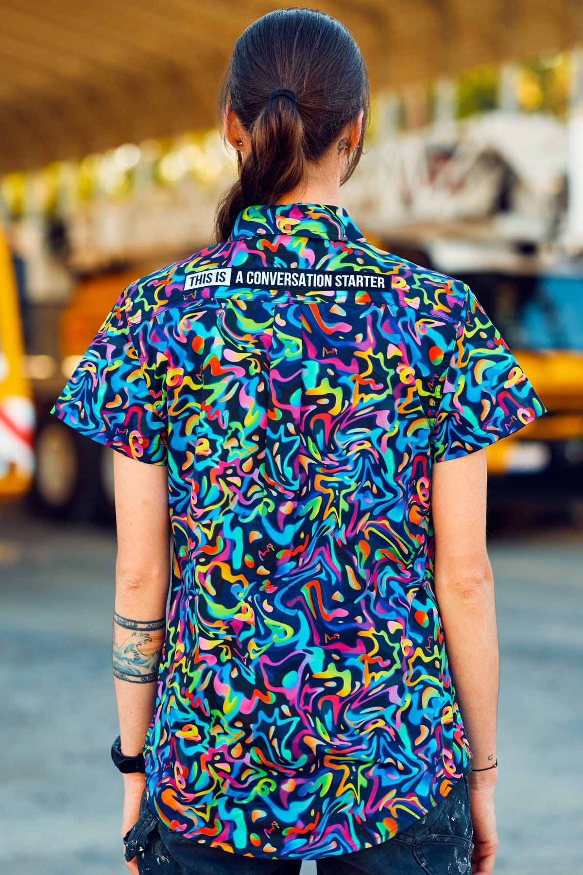 Women's Pearler Full Button Short Sleeve Work Shirt - Image 3