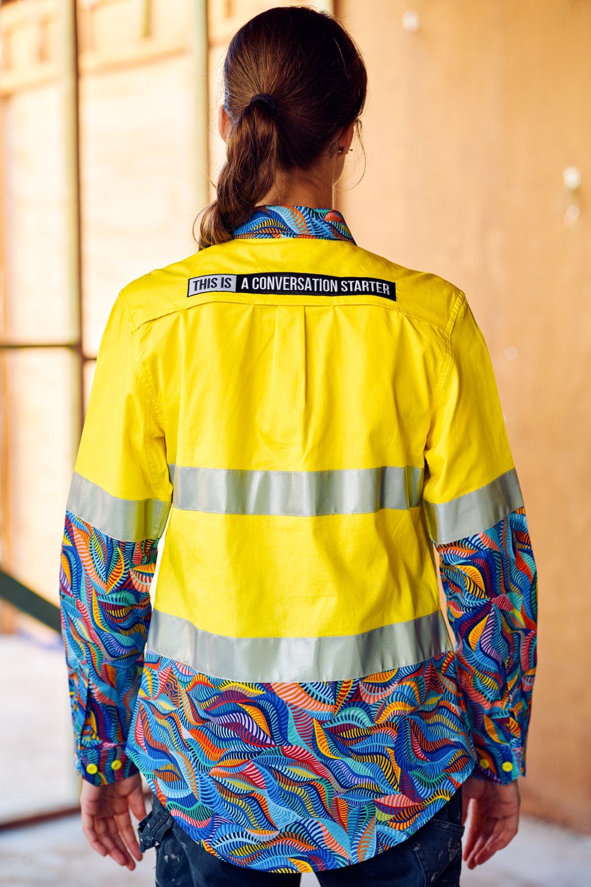 Women's Snazzy Yellow Day/Night Hi Vis 2.0 Full Button Work Shirt - Image 4